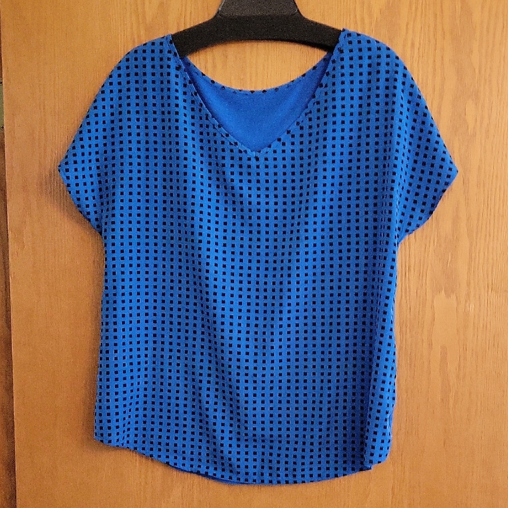 Blue Patterned Women's Top